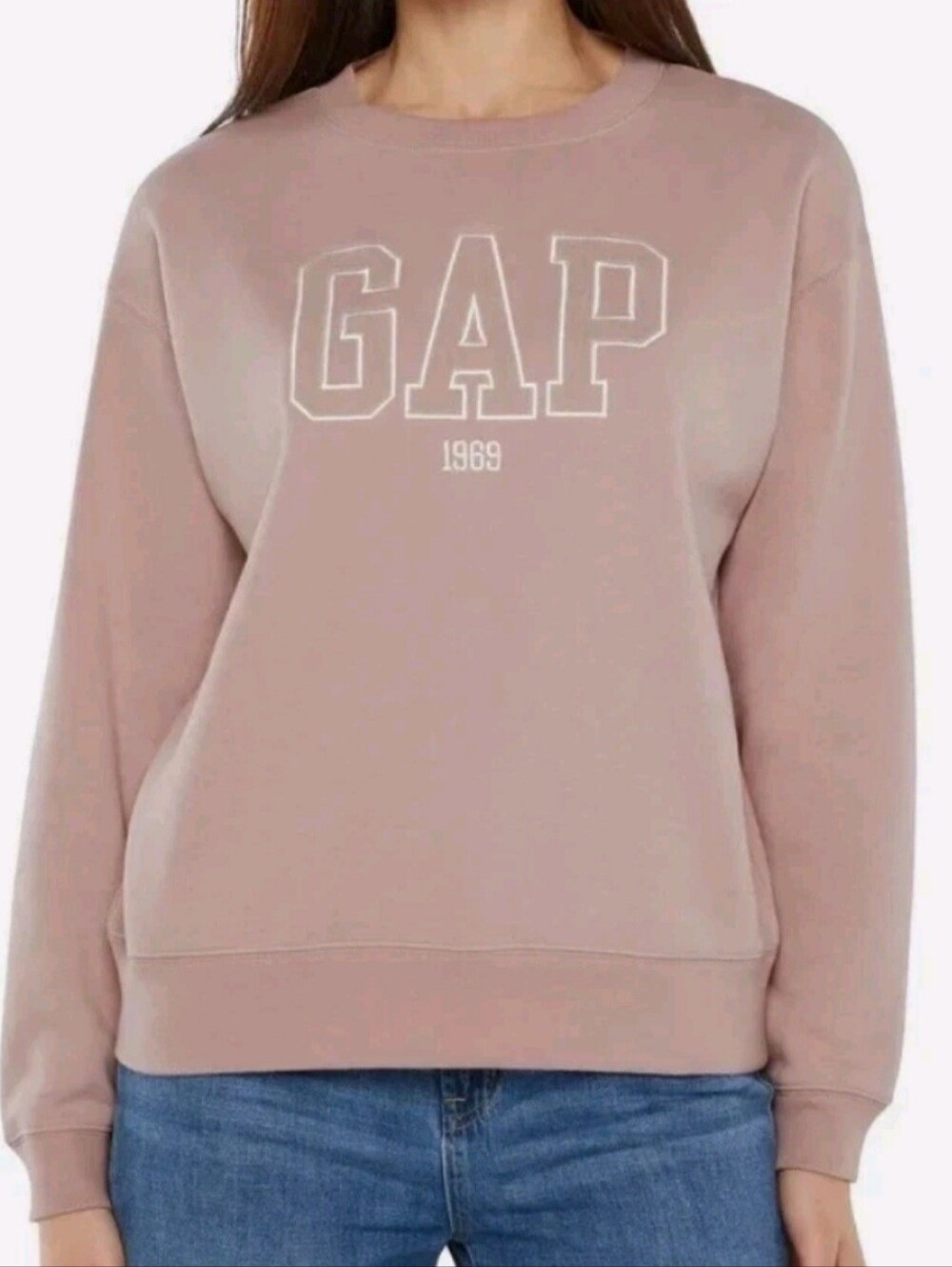 Gap Logo Crewneck Sweatshirt Pink Classic Fleece Pullover Clean Girl Cozy XL
